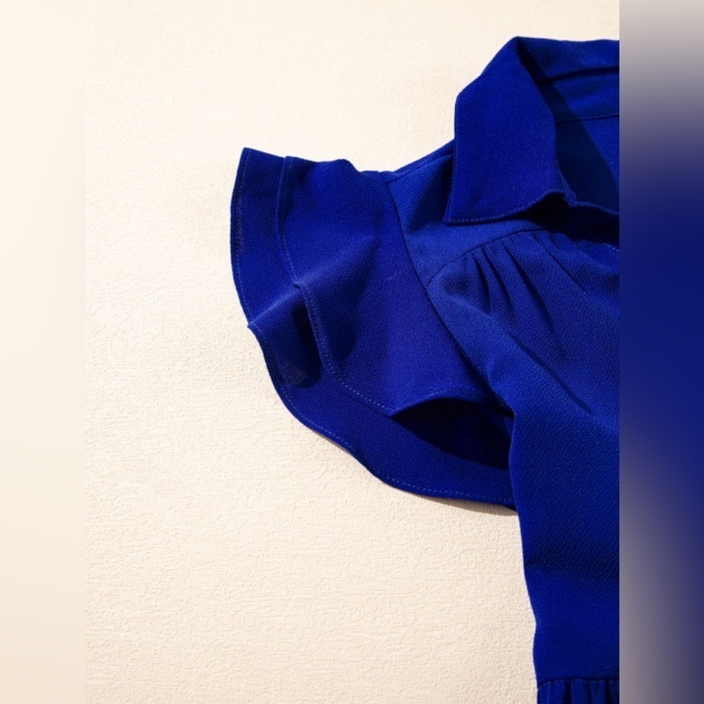 Cobalt Blue Tiered Midi Dress - Picture 5 of 6